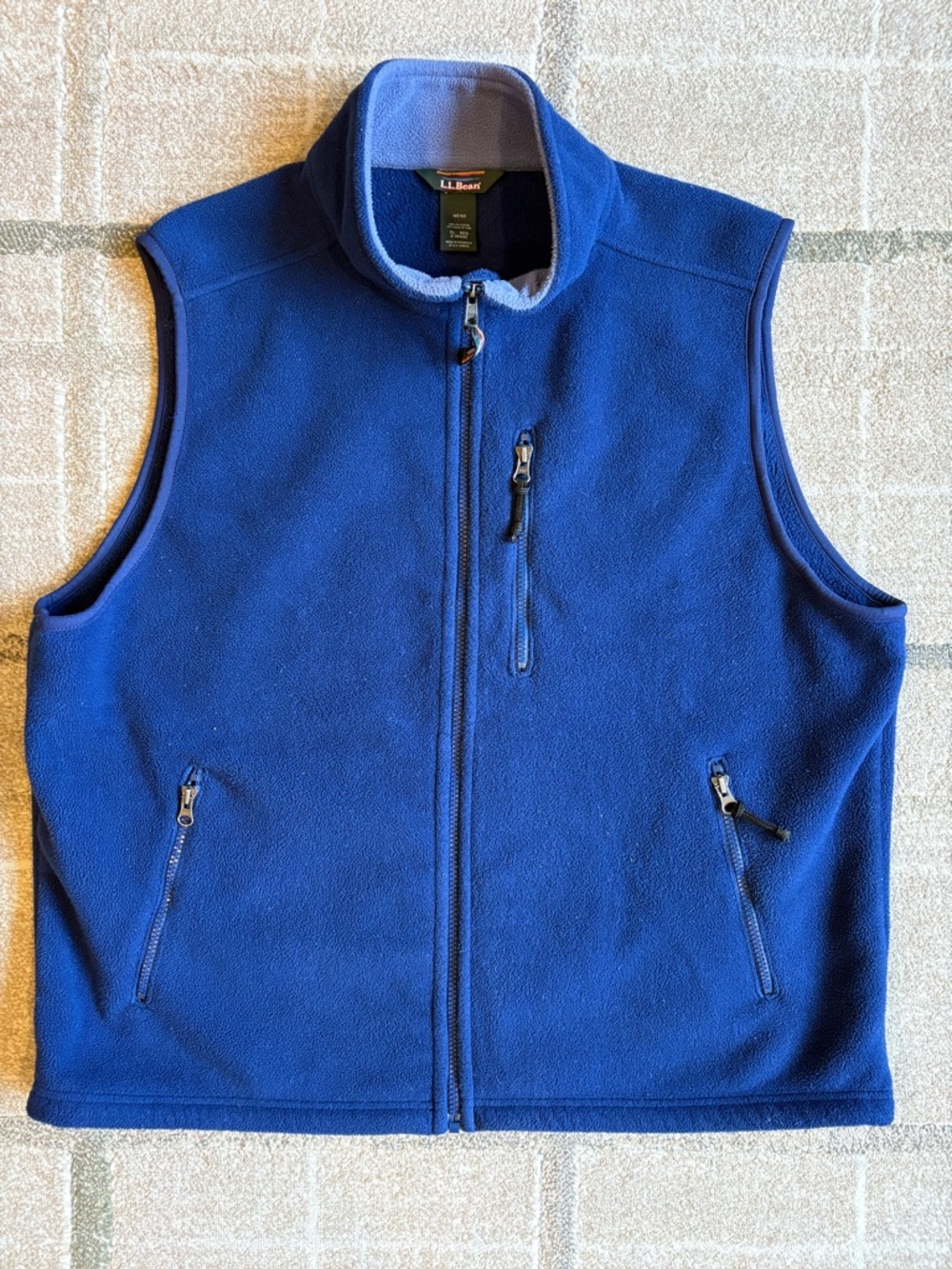 L.L. Bean Men's Blue Fleece Vest - Full Zip